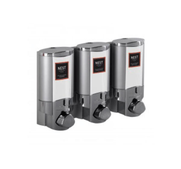 Nest Triple Dispenser in Satin Silver Chrome