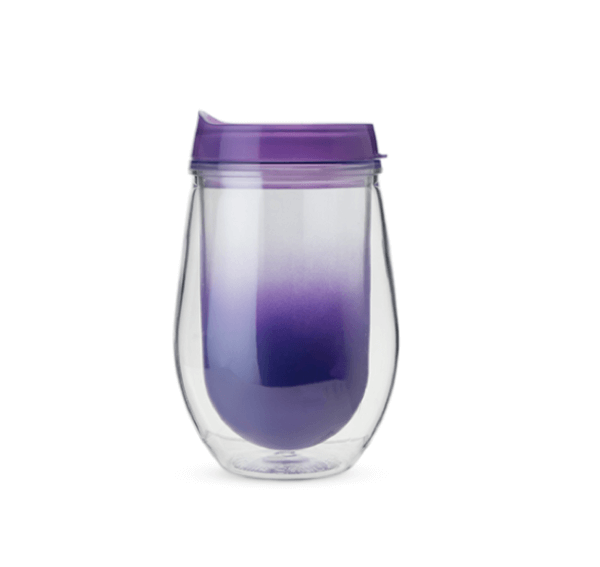 Traveler Double Walled Wine Tumbler in Purple Ombre by True