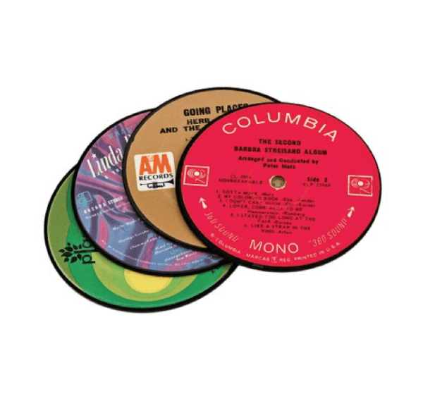 Recycled Record Coasters Set