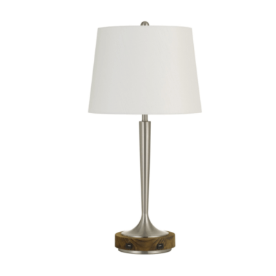 Chester Metal Table Lamp With Wood 3 Way