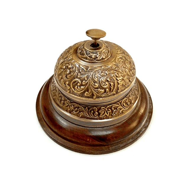 Antique Look Brass Brown Designer Table Call Bell Nautical Decor