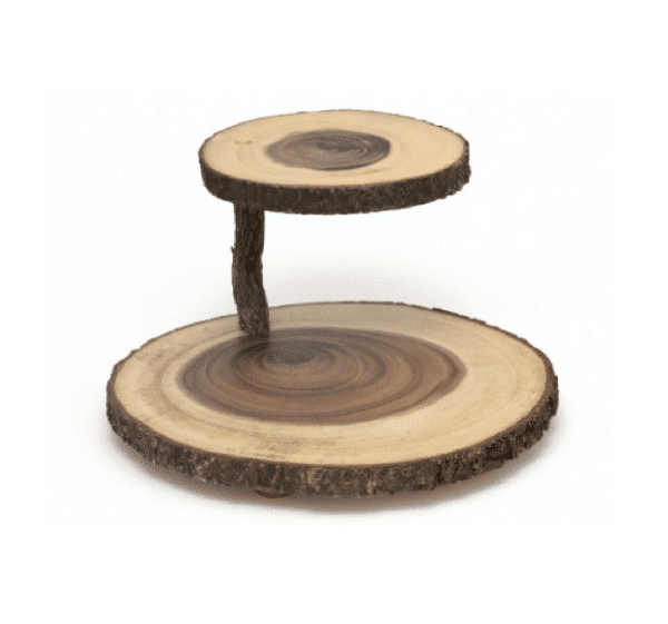 Acacia Two Tier Tree Bark Server - Image 2