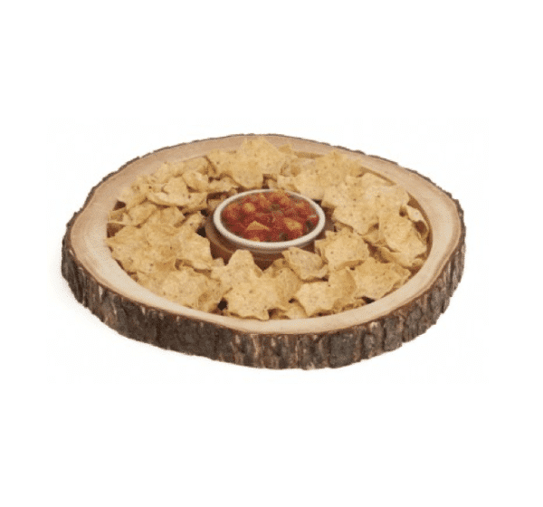 Acacia Bark Round Dipping Platter w/ Ceramic Bowl - Image 2