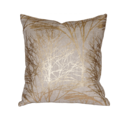 Forest Gold Linen Throw Pillow 19x19