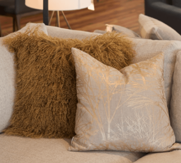 Forest Gold Linen Throw Pillow 19x19 - Image 2