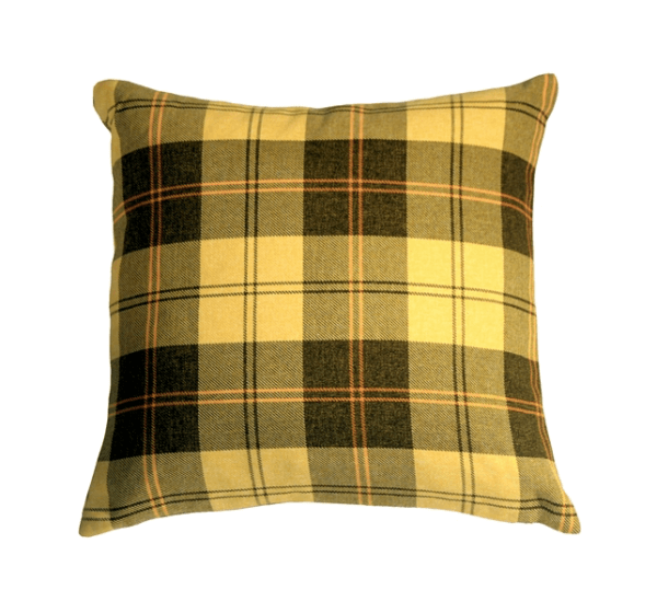 Contemporary Plaid Yellow 20x20 Throw Pillow