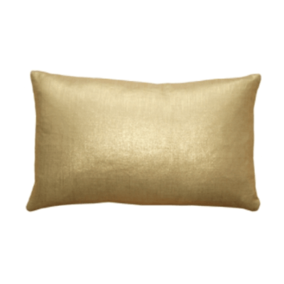 Tuscany Linen Gold Metallic Throw Pillow 12 x 19