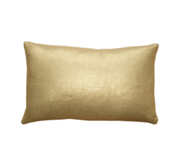 Tuscany Linen Gold Metallic Throw Pillow 12 x 19