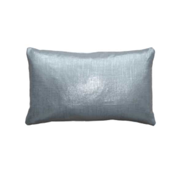 Tuscany Linen Silver Metallic Throw Pillow 12 x 19