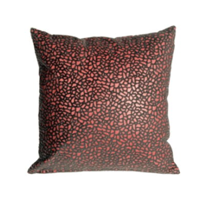 Pebbles in Red Faux Fur Throw Pillow 18 x18