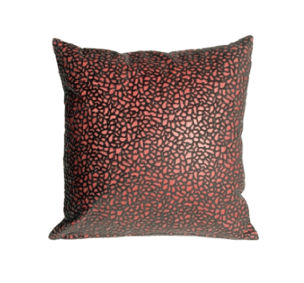 Pebbles in Red Faux Fur Throw Pillow 18 x18