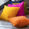 Sankara Peacock Blue Silk Throw Pillow 20x20 - Image 2
