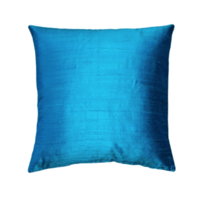 Sankara Peacock Blue Silk Throw Pillow 20x20