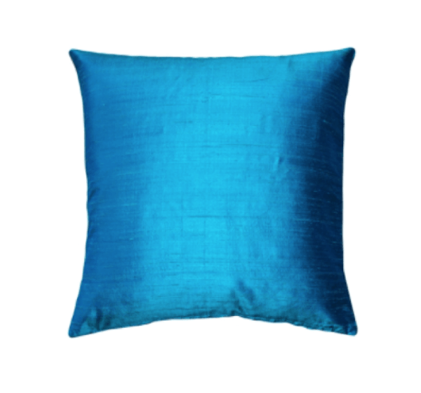 Sankara Peacock Blue Silk Throw Pillow 20x20