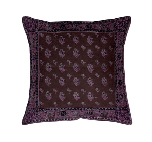 Somerset Downs Purple Cotton Throw Pillow 16x16