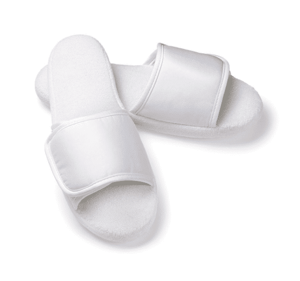Boca Terry Open Toe Velcro Slippers - Image 2
