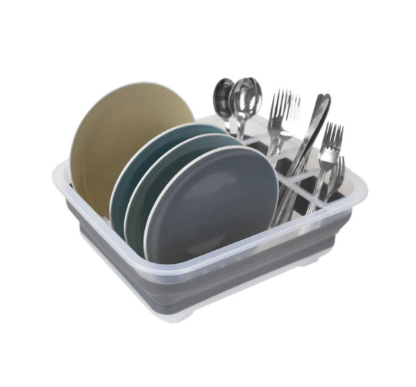 Collapsible Plastic & Silicone Dish Rack
