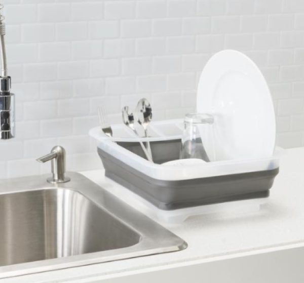 Collapsible Plastic & Silicone Dish Rack - Image 2