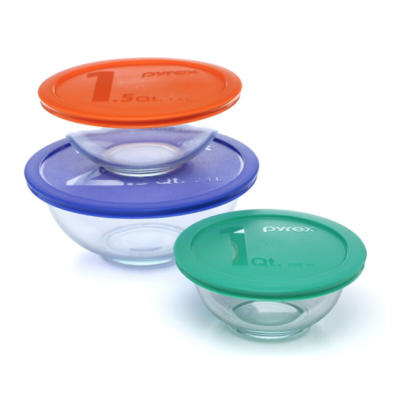 Pyrex Glass Mixing Bowls with Lids (8-Piece Set)