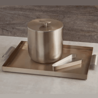 Apollo Neue Bronze Ice Bucket, Tray & Tong