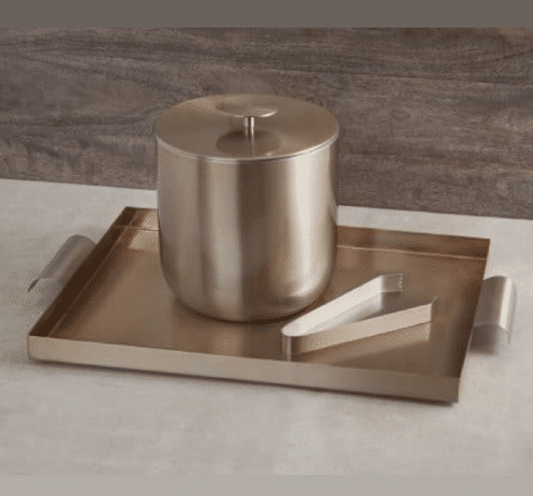 Apollo Neue Bronze Ice Bucket, Tray & Tong