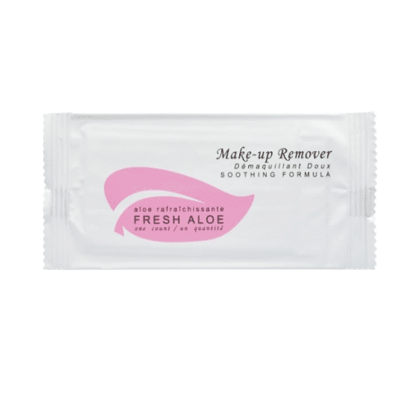 Fresh Aloe Makeup Remover Wipe - Sachet Wrapped Case of 500