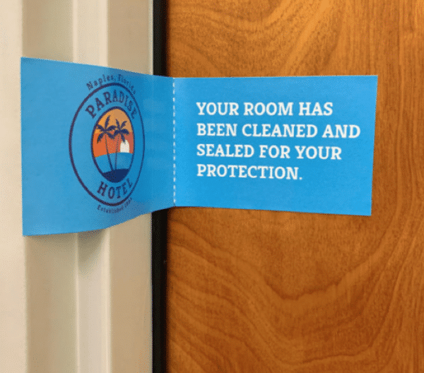 Room Cleaned & Sanitized Adhesive Door Seals for Hotels