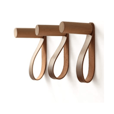 Wooden Hook w/ Leather Set/3