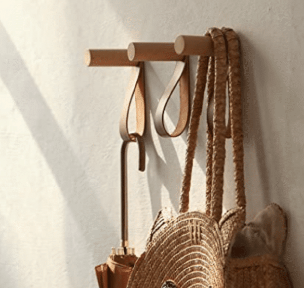 Wooden Hook w/ Leather Set/3 - Image 2