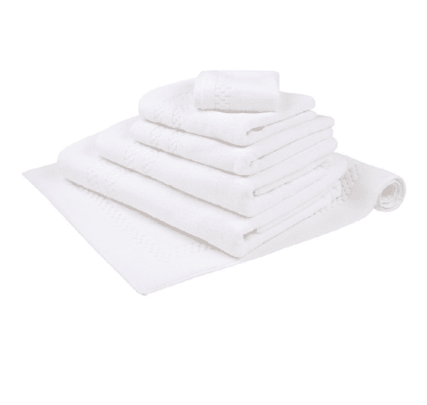 Frette Checkerboard Bath Towels White