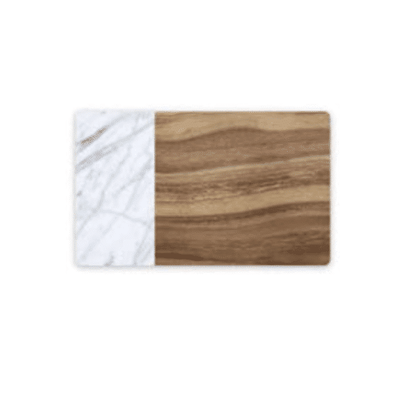 Acacia Wood + Carrara Marble Pet Placemat