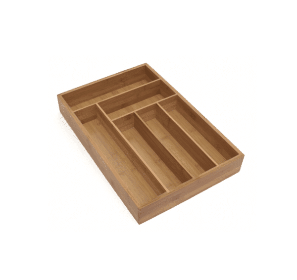 Bamboo Flatware Organizer, 6 Compartments