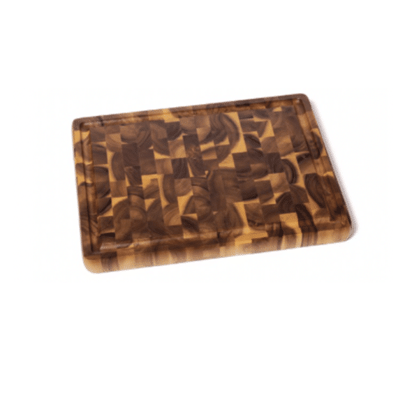Acacia End Grain Cutting Board with Cut out Handles, Large