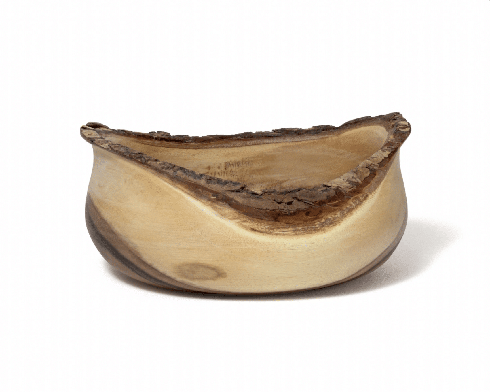 Acacia Bark Rustic Tulip Serving Bowl, Large | SLX Hospitality