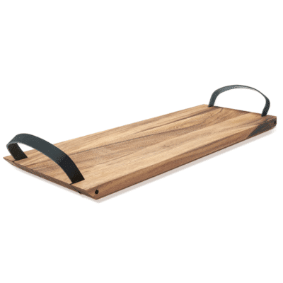 Large Serving Board With Leather Handles