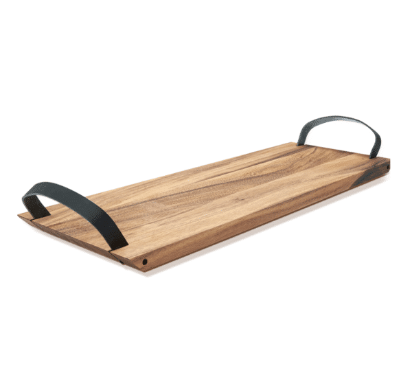 Large Serving Board With Leather Handles
