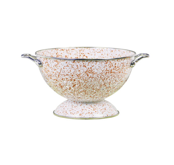 3Qt Marble Effect Colander Orange Sponge Pattern