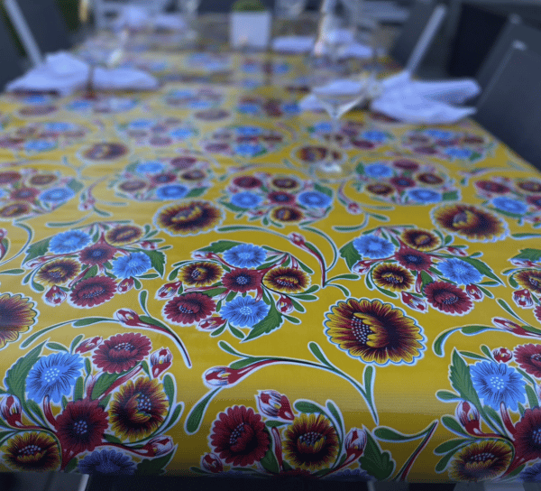 LITOCLOTH Yellow Bloom Outdoor Tablecloth - Image 2
