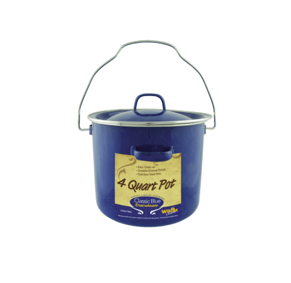 4 Qt Stock Pot Blue Enamel