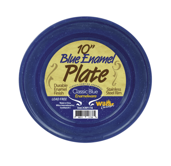 10" Enamel Plate Blue