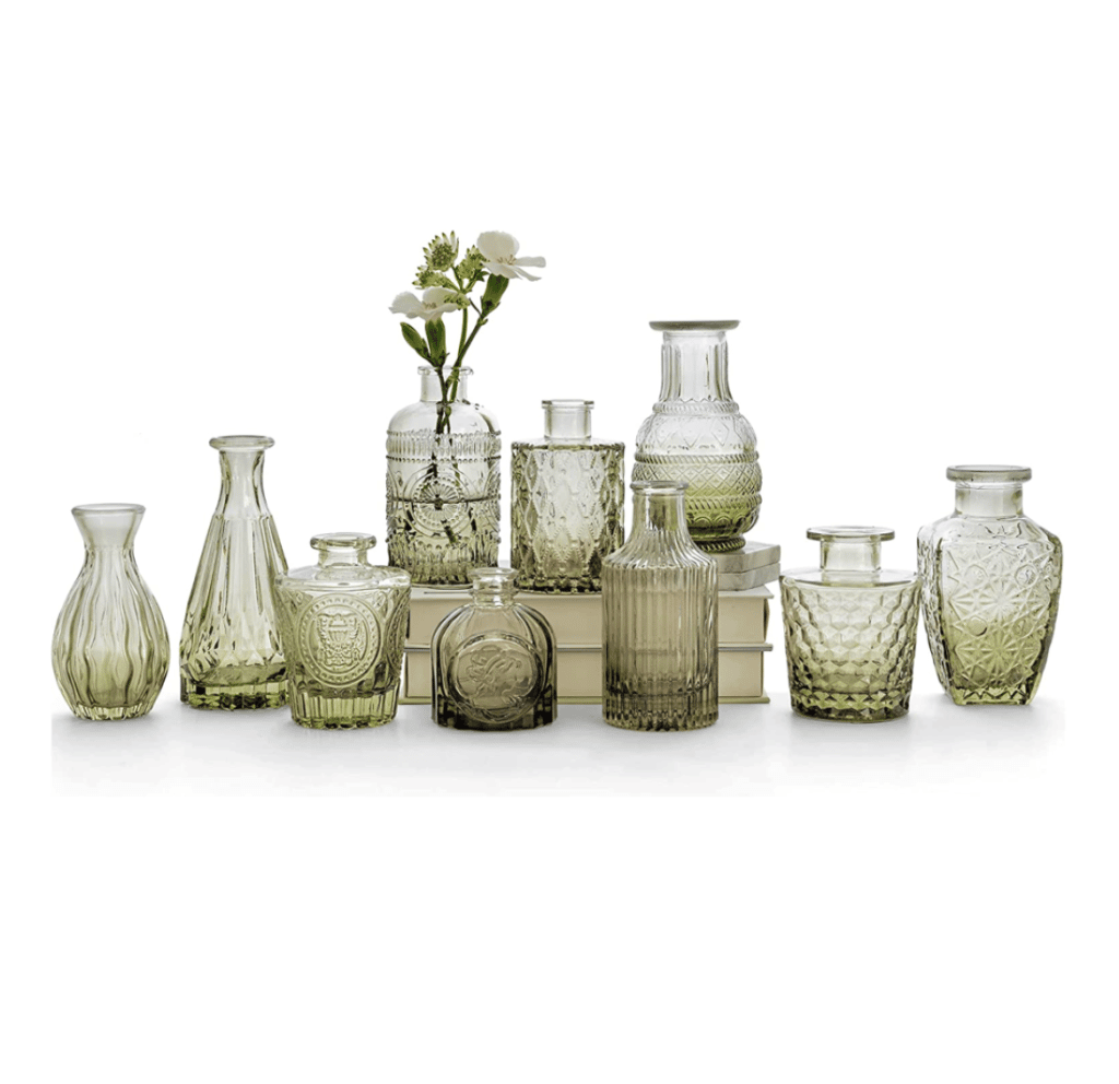 Green Bud Vases Set of 10 SLX Hospitality