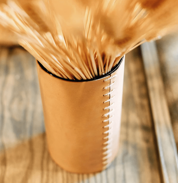 Apricot Leather Vase