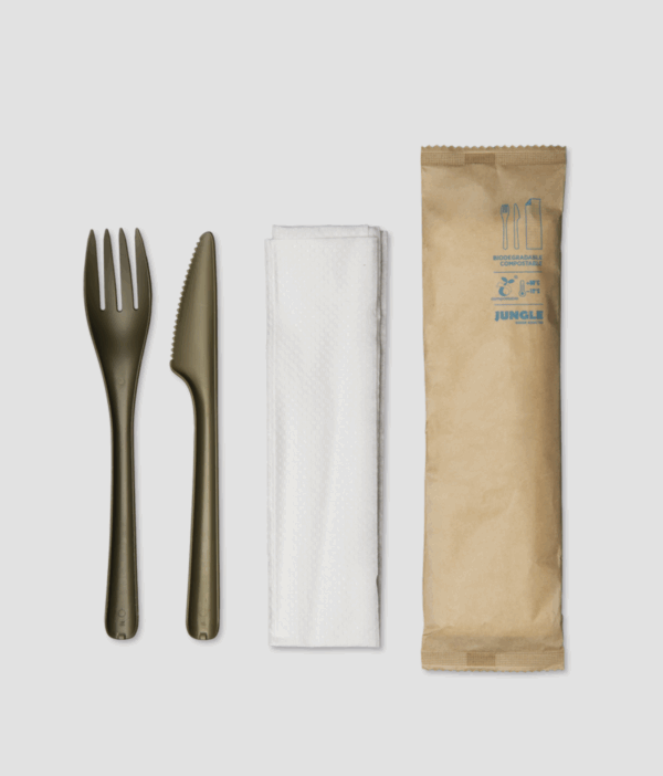 4-Pc Bloom Dark Green Cutlery Kit