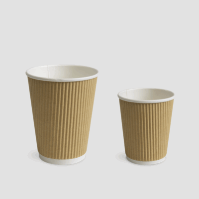 12 Oz Hot & Cold Kraft Ripple Paper Cup